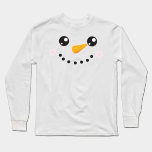 Christmas Snowman, White Snowman, Carrot Nose Long Sleeve T-Shirt